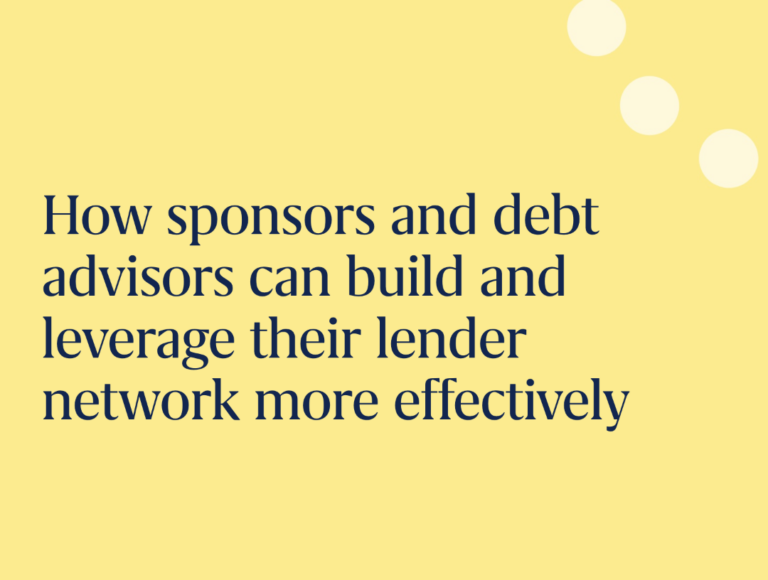 sponsors and debt advisors