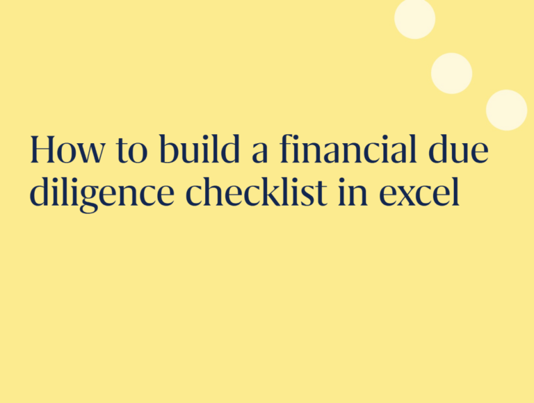 financial due diligence checklist in excel